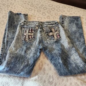 Miss Me being Jeans bootcut mid to lowrise Embelleshed Pockets